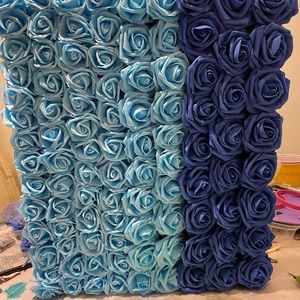 Blue Love, Faux Rose Canvas.